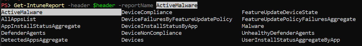 Get Intune Reports using PowerShell leveraging Graph API