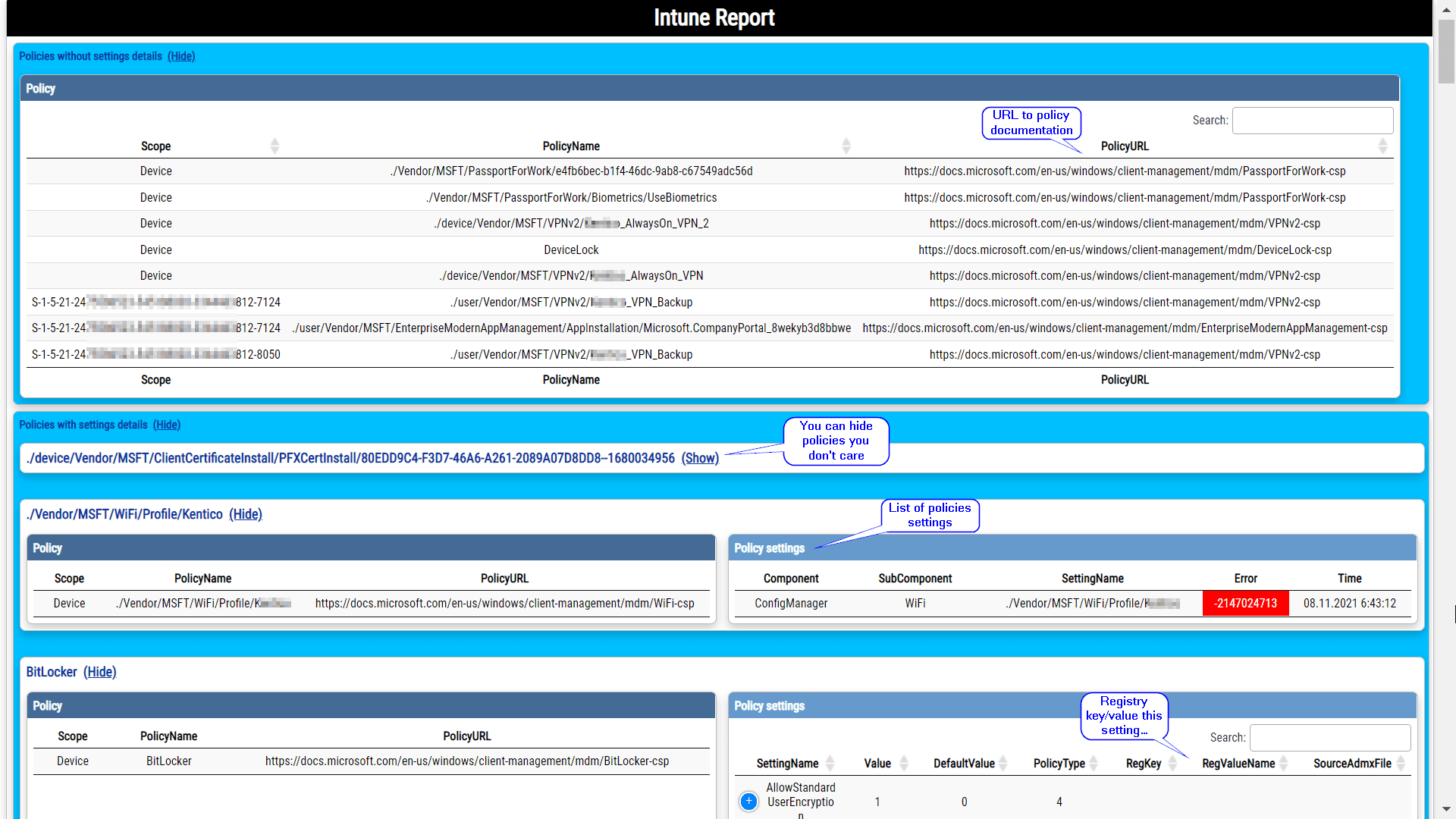 Get a better Intune policy report part 2.