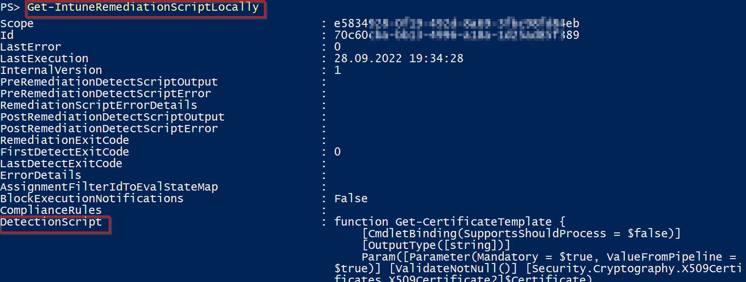 Is it safe to place sensitive information into Intune scripts?